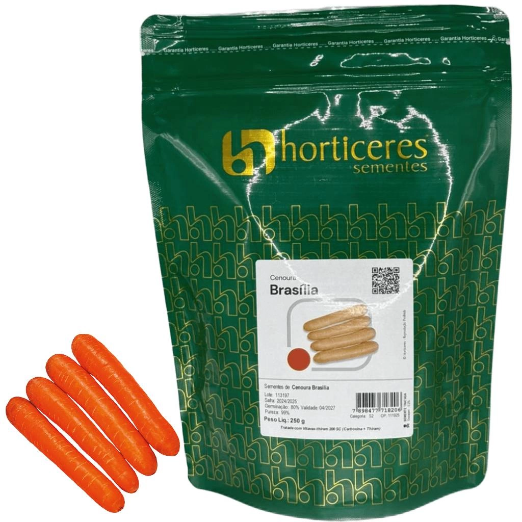 SEMENTE CENOURA BRASILIA 250GR - HORTICERES