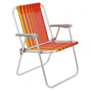 KIT 6 CADEIRA PRAIA [ALUMINIO] TRAMONTINA SAMOA LARANJA/AMARELO